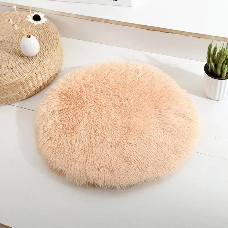 Coussin pour chat abricot doux moelleux rond confort maison