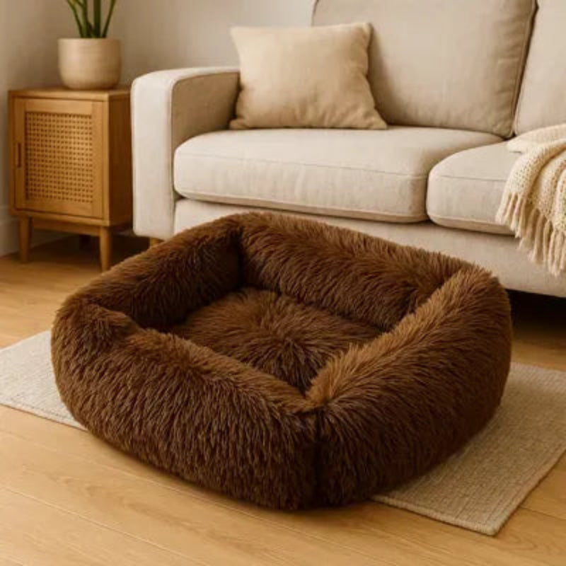 Coussin pour chat café chaleureux moelleux idéal pour repos quotidien