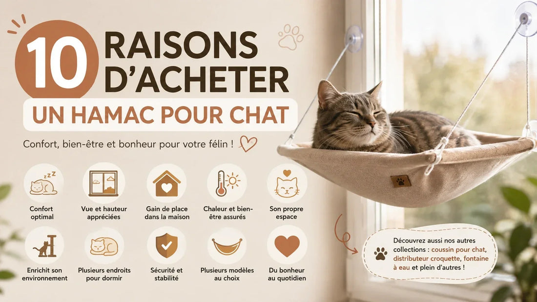 Chat confortablement installé dans un hamac pour chat