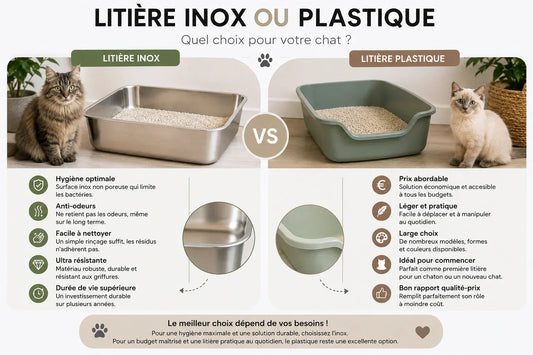 Bac à Litière Inox ou Plastique : Lequel Est le Meilleur ?
