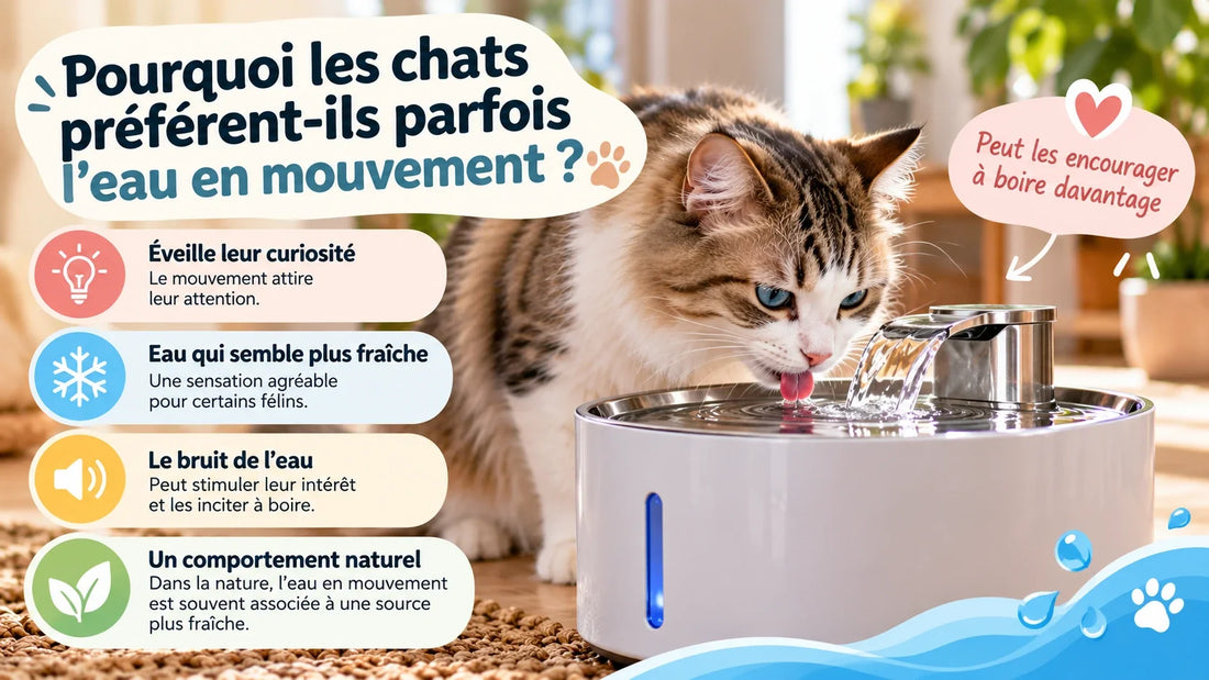 Chat buvant dans une fontaine à eau en mouvement