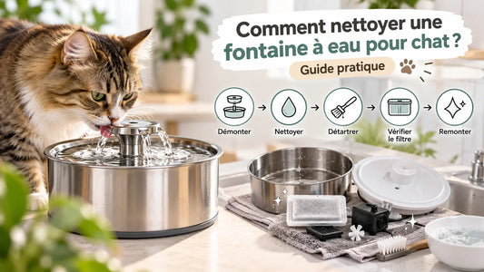 Nettoyer une fontaine à eau pour chat étape par étape