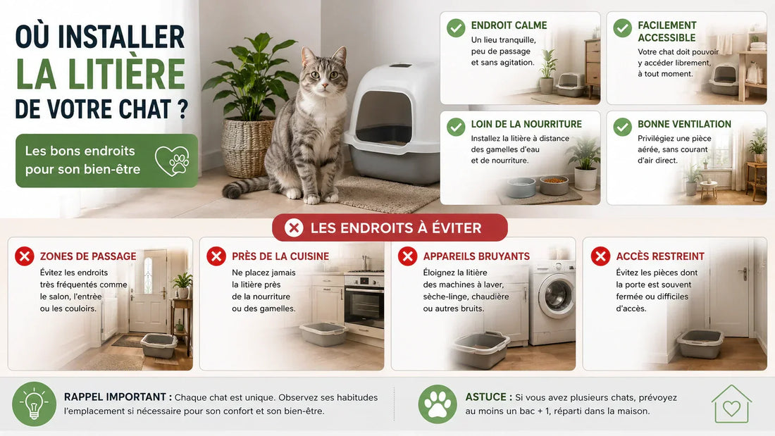 Où installer la litière du chat