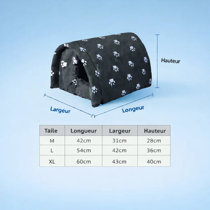 Dimensions détaillées abri pour chat extérieur isolée