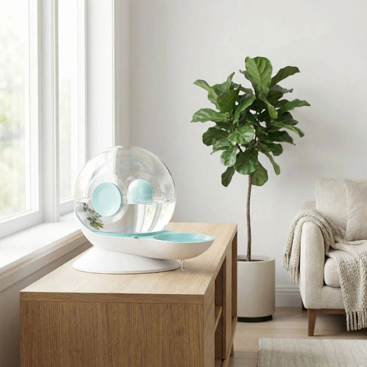 fontaine à eau pour chat sans électricité bleu maison