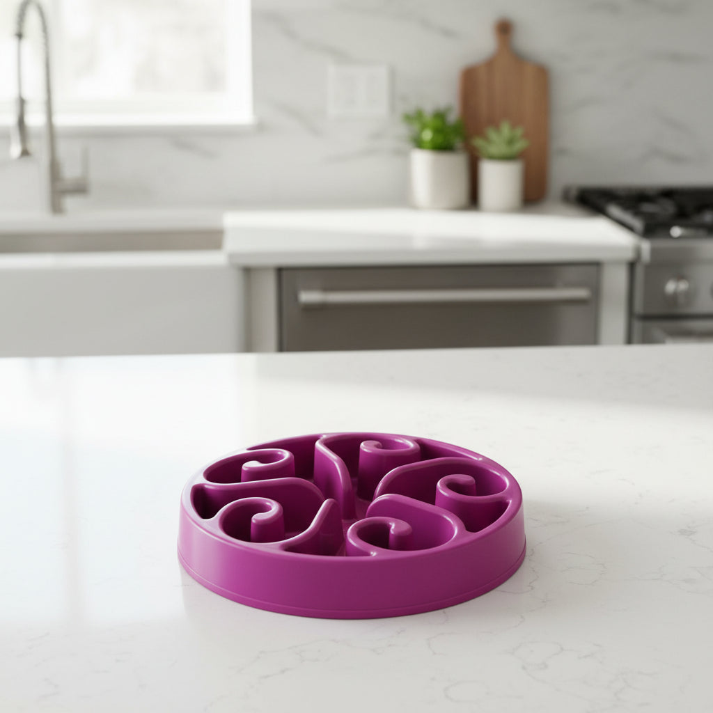 Gamelle anti glouton plastique mauve