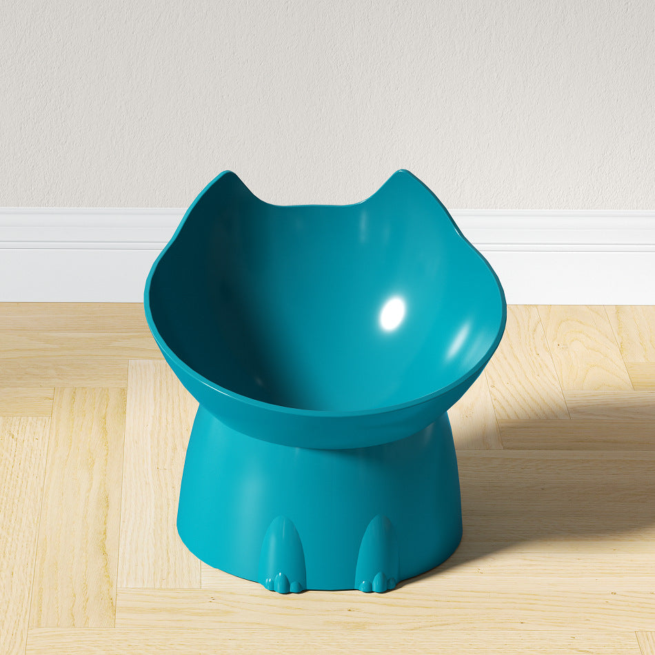 Gamelle pour chat surélevée plastique bleu