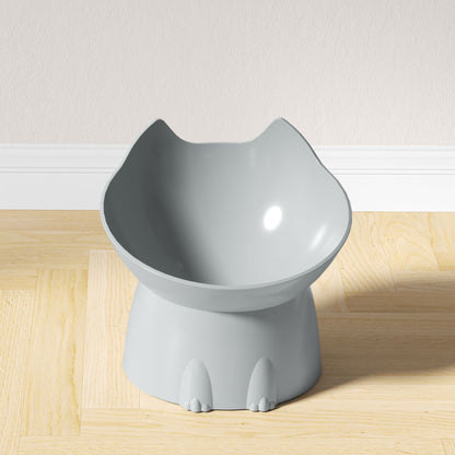 Gamelle pour chat surélevée plastique gris
