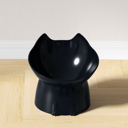 Gamelle pour chat surélevée plastique noir