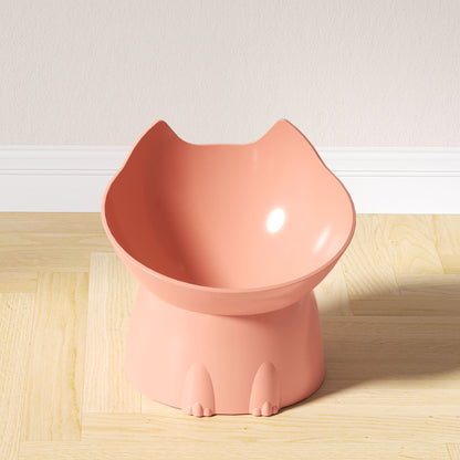 Gamelle pour chat surélevée plastique rose