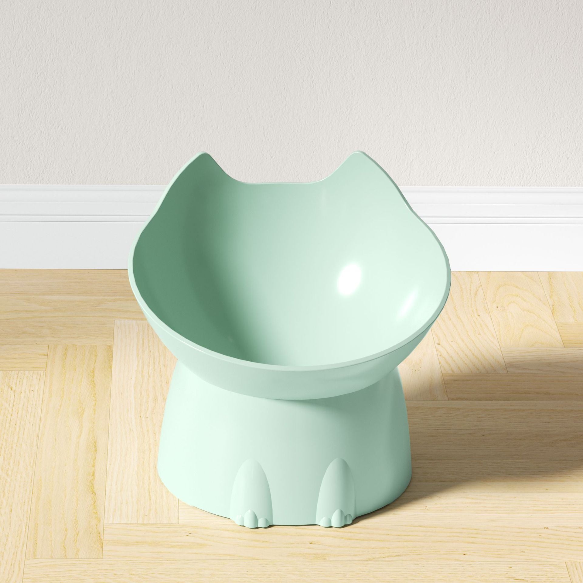 Gamelle pour chat surélevée plastique vert