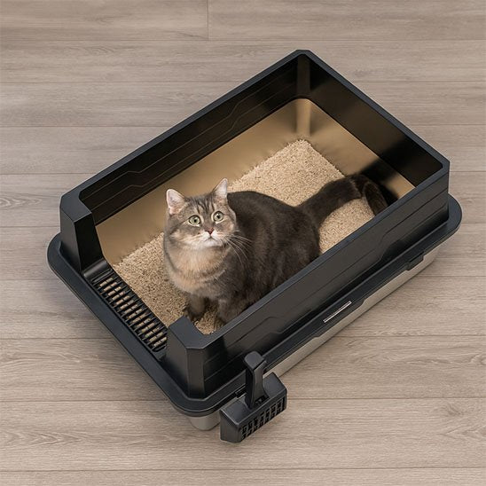 Litière inox anti projection litière