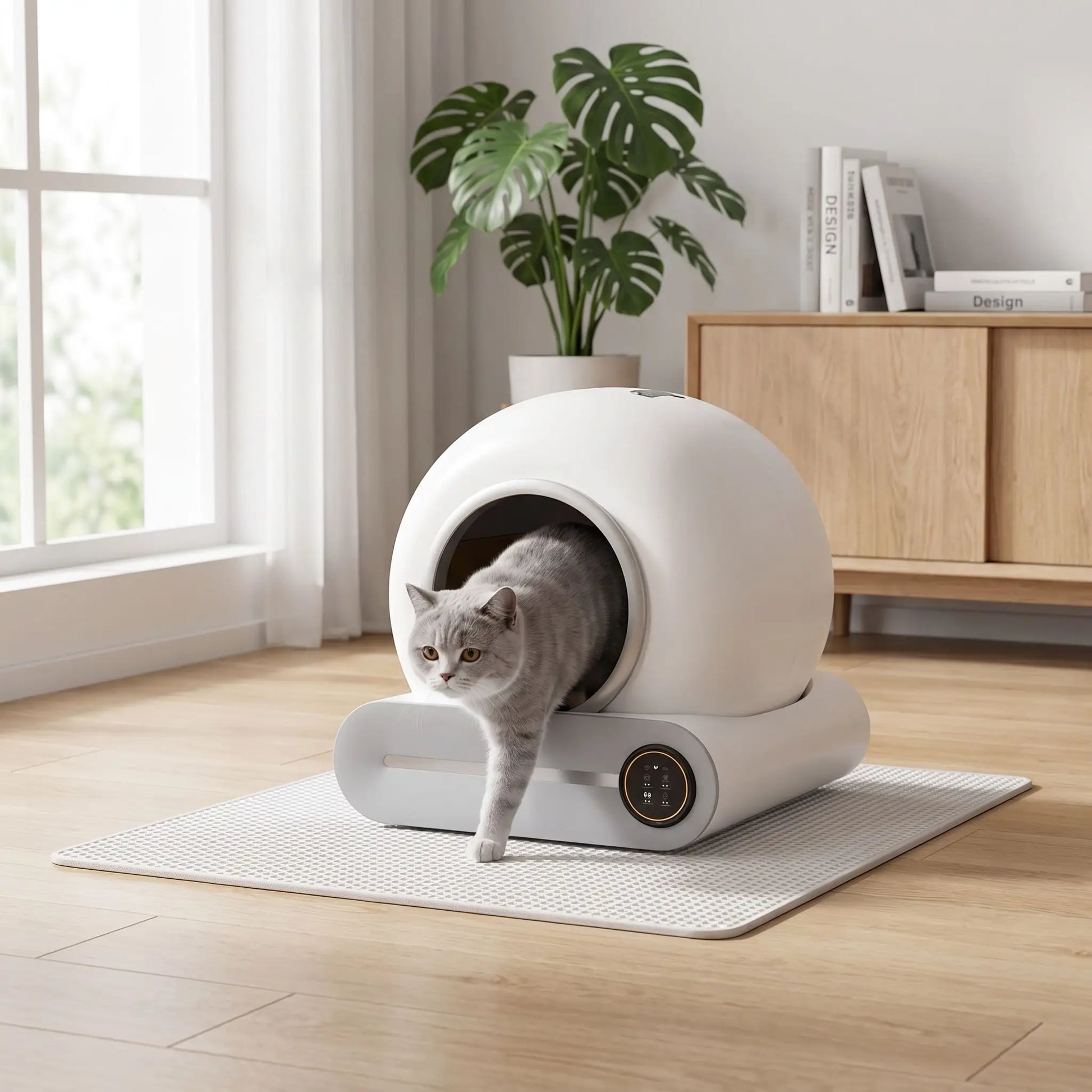 Bac à litière pour chat automatique intérieur moderne lumineux propre