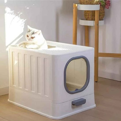 Bac litière chat fermé anti odeur maison propre sans saleté