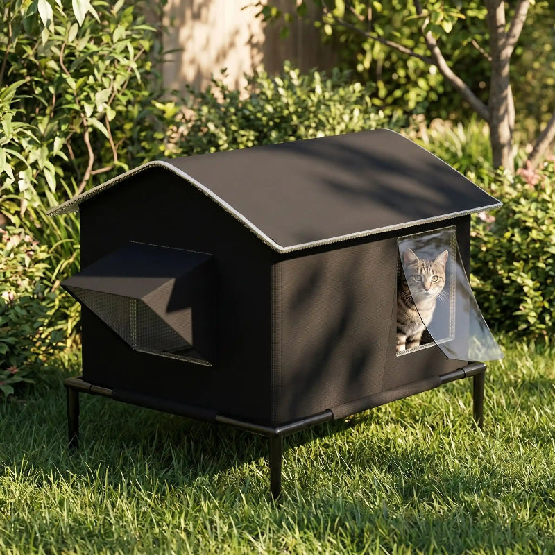 Cabane exterieur pour chat noir