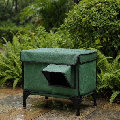 cabane pour chat extérieur hiver chauffante verte