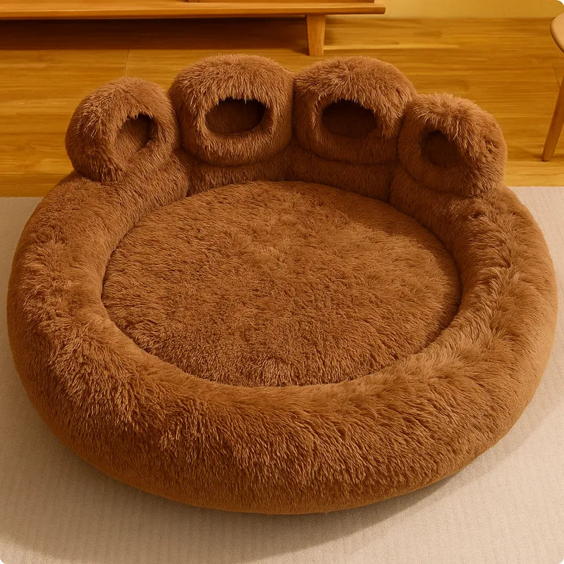 Canapé pour chat brun confortable en forme patte