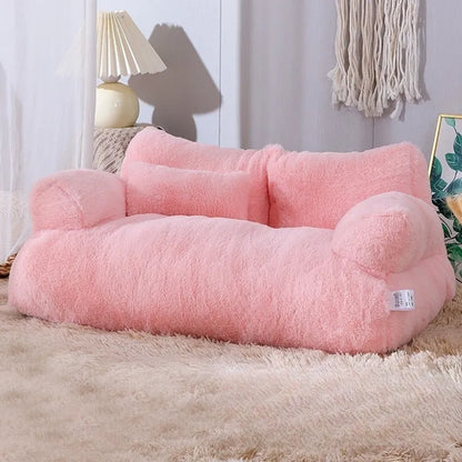 Canapé pour chat rose moelleux au design élégant