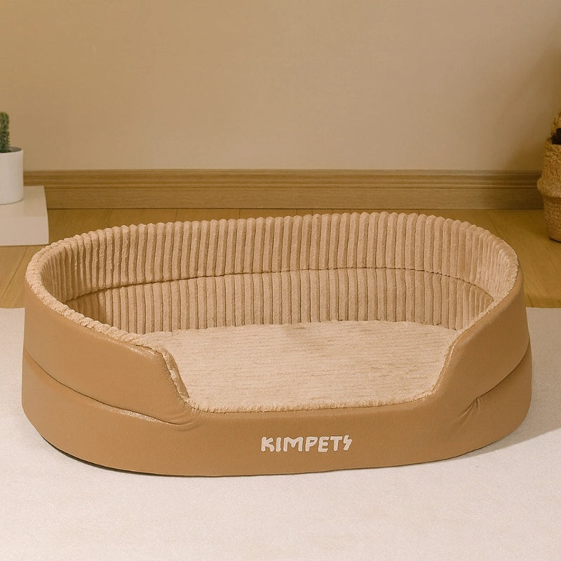 Chat panier beige confortable intérieur maison moderne