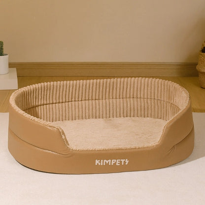 Chat panier beige confortable intérieur maison moderne