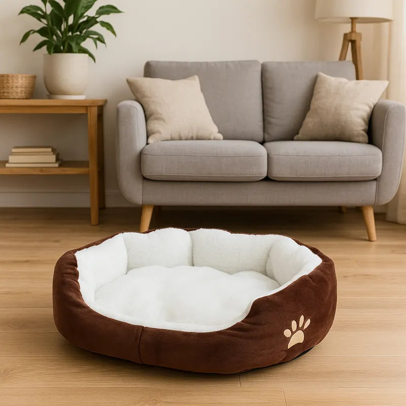 Coussin chat café moelleux avec motif de petite patte salon spacieux