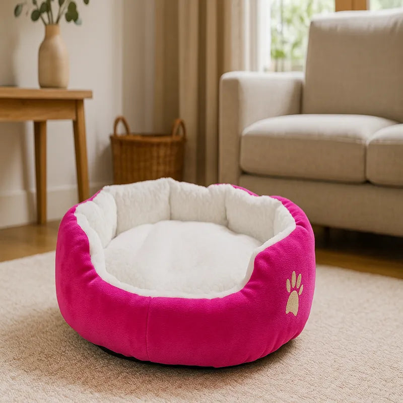 Coussin chat rose confortable dans un salon