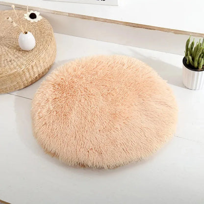 Coussin pour chat abricot doux moelleux rond confort maison
