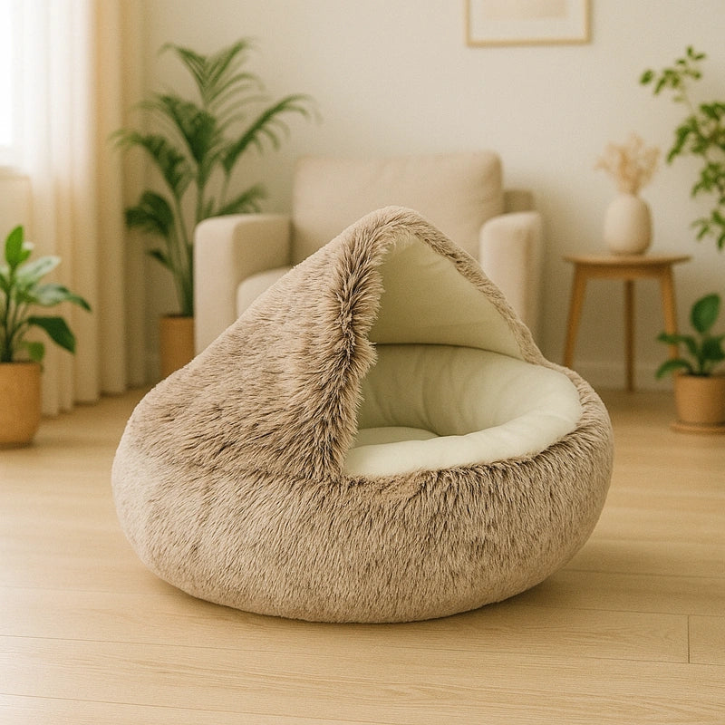 coussin pour chat couleur Café peluche courte