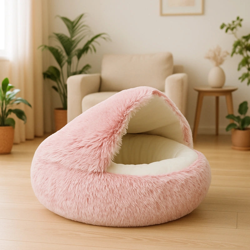 coussin pour chat Rose peluche courte
