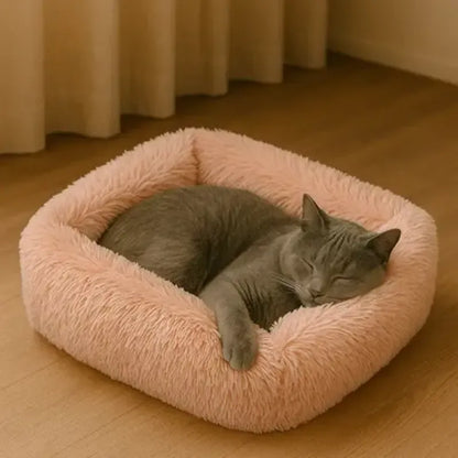 Coussin pour chat rose pâle moelleux parfait pour dormir