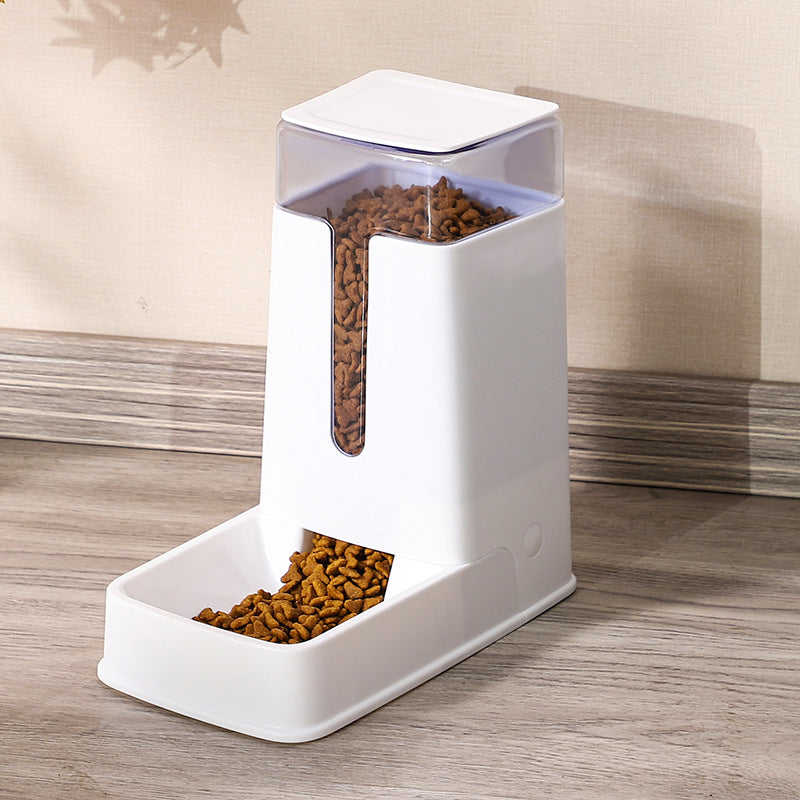 distributeur croquettes chat automatique plastique blanc