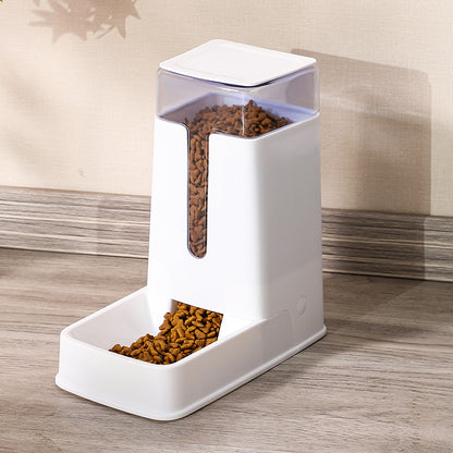 distributeur croquettes chat automatique plastique blanc