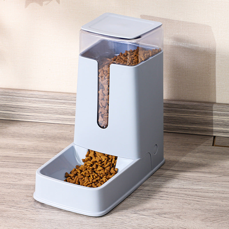 distributeur croquettes chat automatique plastique bleu