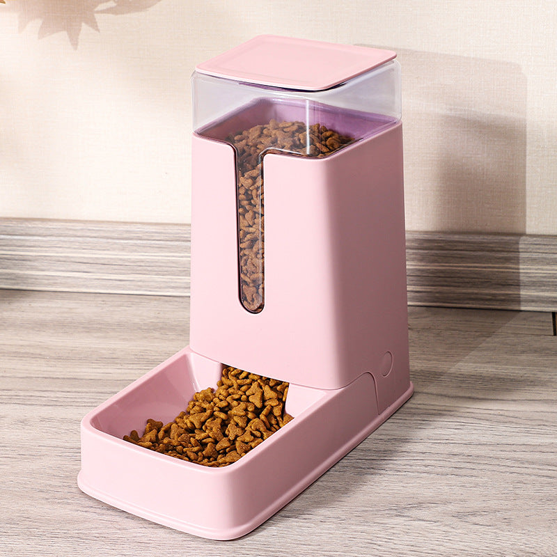 distributeur croquettes chat automatique plastique rose