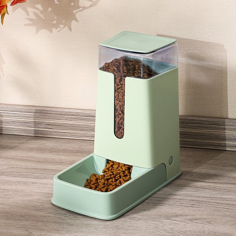 distributeur croquettes chat automatique pastique vert