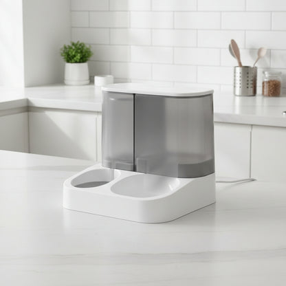 distributeur de croquettes duo gris