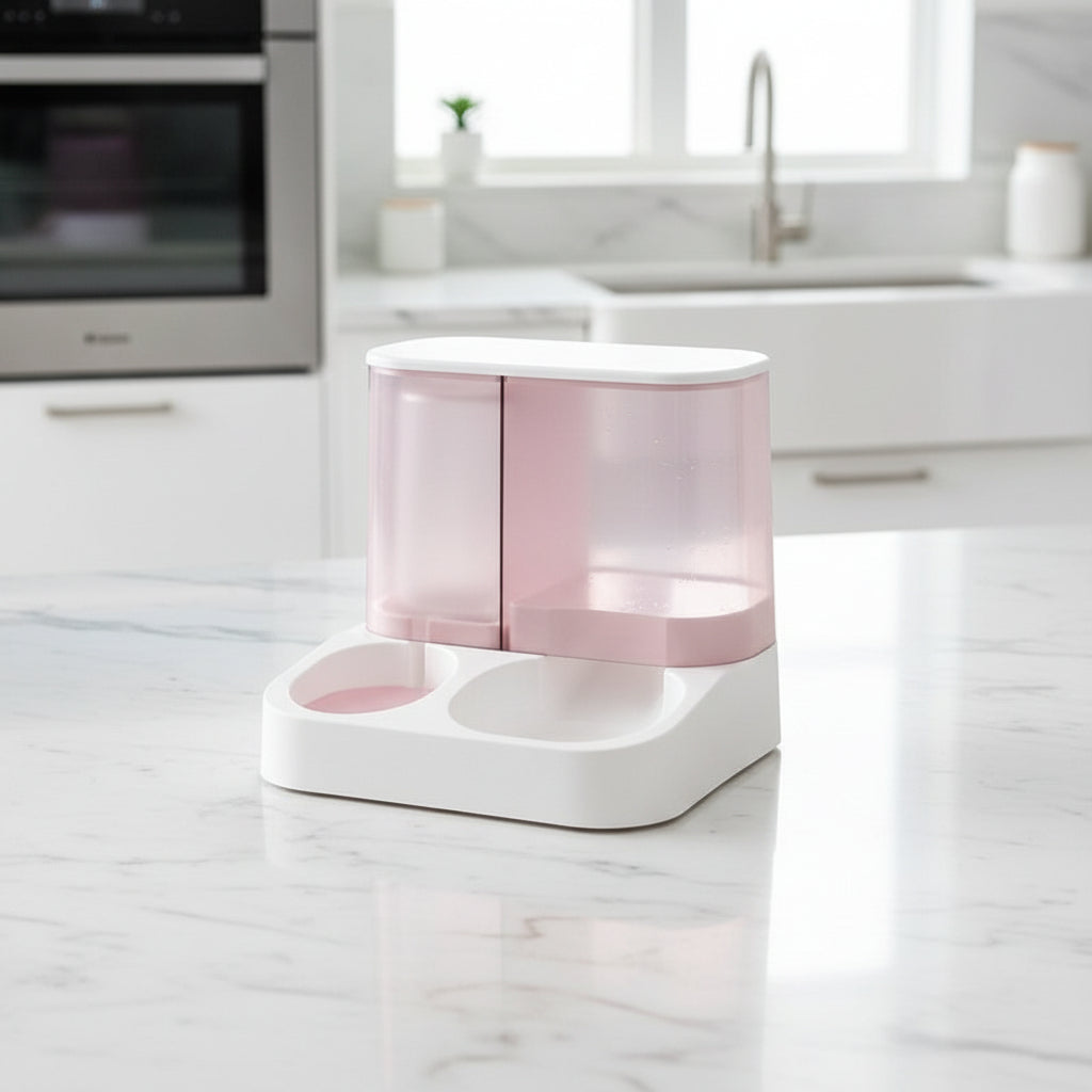 distributeur de croquettes duo rose