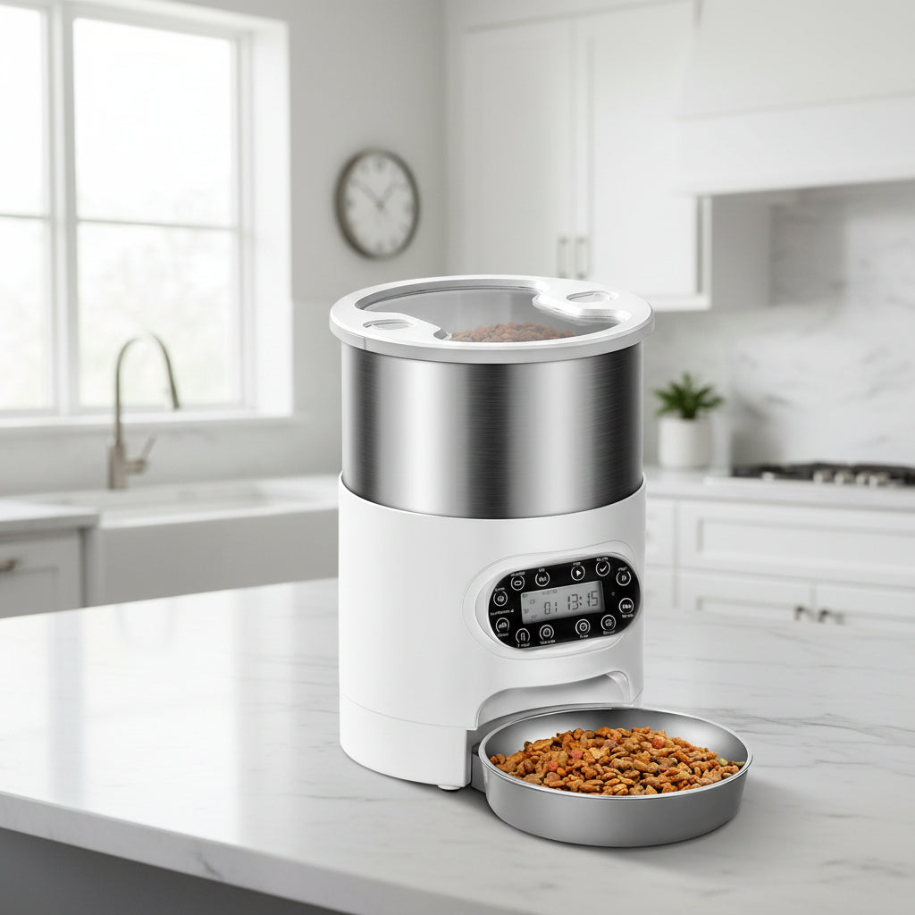 distributeur de croquettes pour chat automatique bouton bol simple