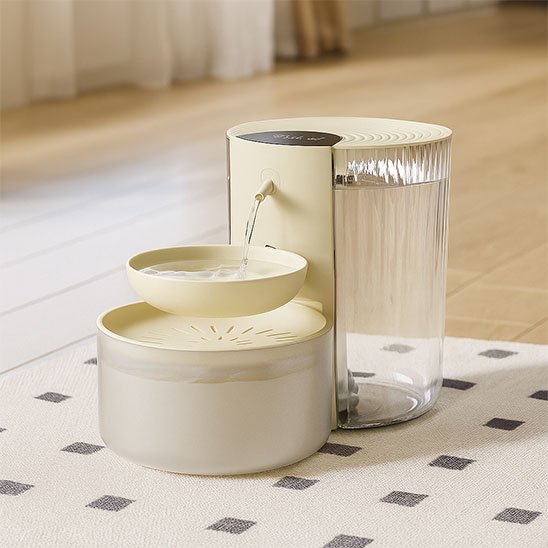 Fontaine eau chat beige sans fil