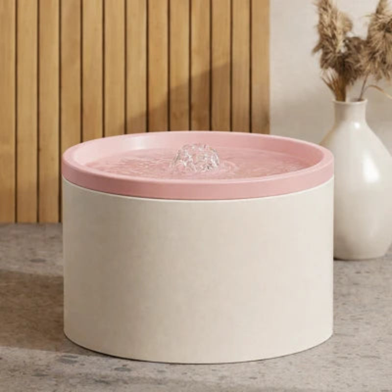 fontaine à eau pour chat céramique rose