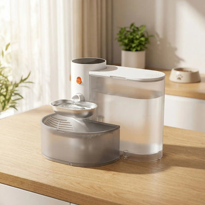 fontaine à eau pour chat avec réservoir transparent