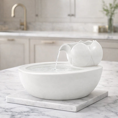 Fontaine à eau pour chat céramique blanche