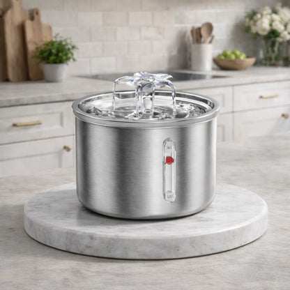 Fontaine à eau pour chat inox design marbre eau circulation