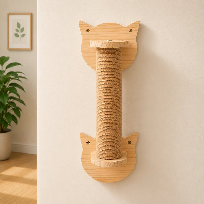 griffoir mural chat tête de chat 45 cm de haut