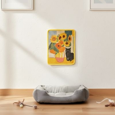 Griffoir pour Chat mural jaune avec chat