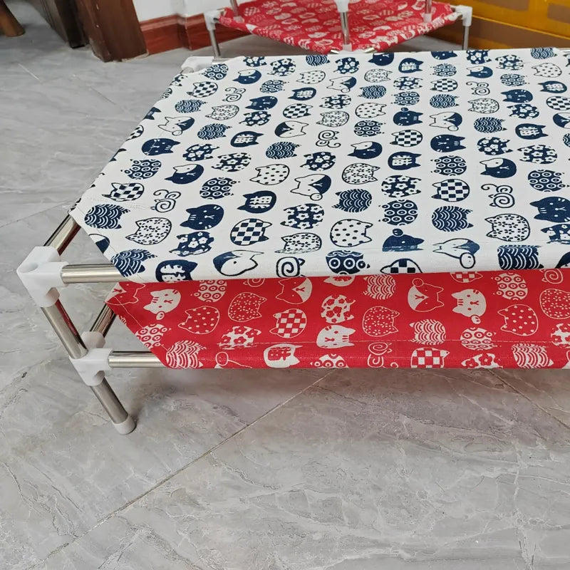 hamac chat rouge et blanc superposé