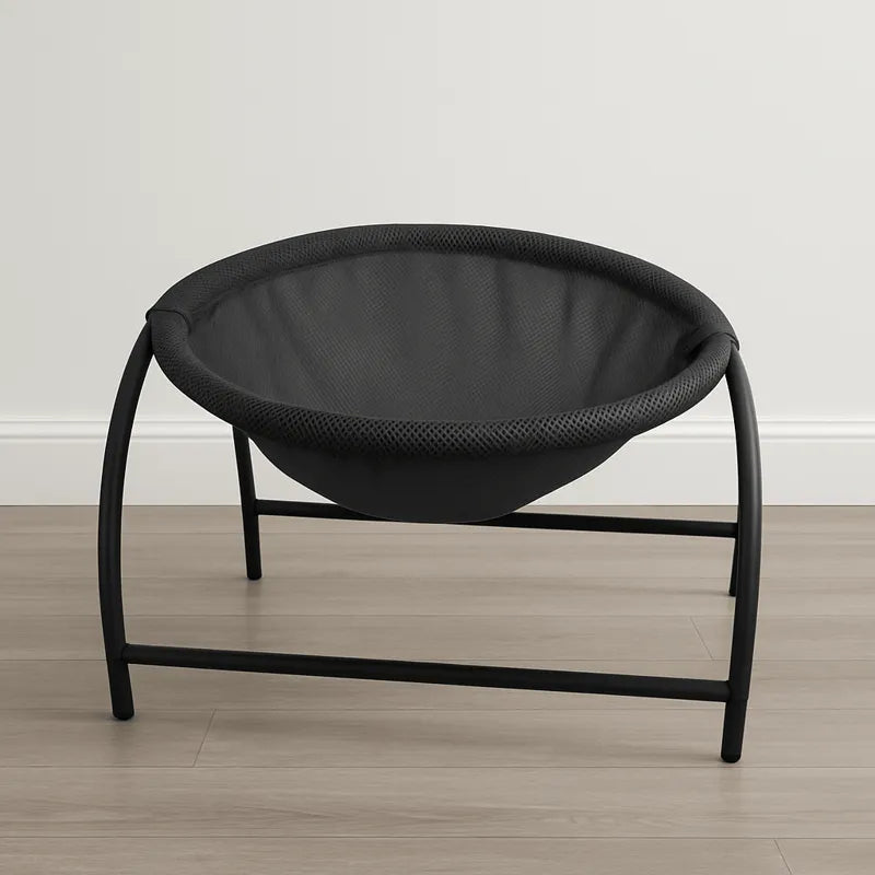 hamac chat respirant noir avec structure en métal solide