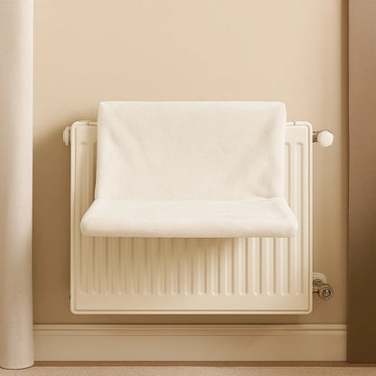 hamac chat radiateur blanc en peluche confortable