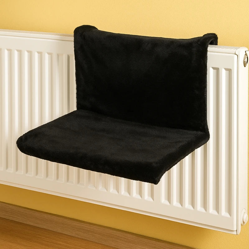 hamac pour chat noir en peluche confortable