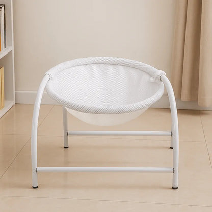 hamac chat respirant blanc avec structure en métal résistant